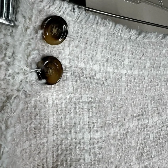 NEW NWT Ann Taylor Fringe Boucle Tweed Lined Short Mini Skirt Size 0 - Picture 3 of 15